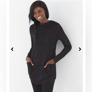Soma black and gold glittered hooded tunic size large